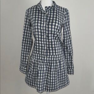 J. Crew Blue and White Plaid gingham dress